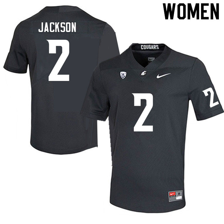Women #2 Chris Jackson Washington State Cougars College Football Jerseys Sale-Charcoal